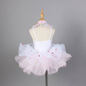 Vestido de Tutú <span class=keywords><strong>con</strong></span> Lentejuelas Brillantes para Niñas, Colorido y de Ensueño, <span class=keywords><strong>con</strong></span> Detalles de <span class=keywords><strong>Pompones</strong></span>, Traje de Baile para Actuaciones y Fiestas Infantiles - Product Image 3