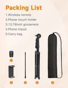 Nuevo soporte de trípode <span class=keywords><strong>para</strong></span> teléfono móvil, soporte de trípode ajustable de 77 pulgadas de alto con soporte <span class=keywords><strong>para</strong></span> teléfono <span class=keywords><strong>para</strong></span> grabación de estudio de vídeo con luz de cámara - Product Image 5