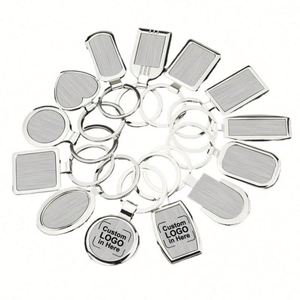 WSY878 <b>Custom</b> Logo Blank Sublimation Car Promotional Stainless Steel Metal Blank Keychain Home Keyring for Promotion Gift - Product Image 1