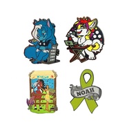 Pin de Esmalte Duro con Diseño de Metal, Chapado en Oro, Diseño de Personajes de los 90, Superhéroes, Chibis