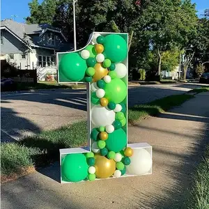 Celebrazione dell'anniversario della cornice della scatola del palloncino del grande numero del mosaico della decorazione della festa di compleanno dei bambini