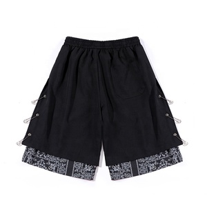 <span class=keywords><strong>Pantaloncini</strong></span> Streetwear con Cuciture a Contrasto Shorts <span class=keywords><strong>Bandana</strong></span> da Uomo - Product Image 3