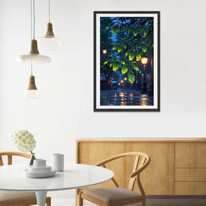 <span class=keywords><strong>Art</strong></span> mural moderne : Feuilles vertes et lampadaires, impression haute définition, peinture sur toile de paysage <span class=keywords><strong>avec</strong></span> <span class=keywords><strong>cadre</strong></span> intérieur pour décoration murale - Product Image 1