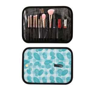 Travel Accessories Hawaiian Teal Blue Palaka Print 3PCS Hanging Large Polyester Waterproof Cosmetic Storage Set Custom for - Product Image 5