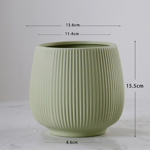 Maceta de cerámica con forma de bola hecha a mano moderna, Color Morandi Ins <span class=keywords><strong>para</strong></span> <span class=keywords><strong>mesa</strong></span> de casa o decoración de jardín, maceta decorativa Floral - Product Image 6