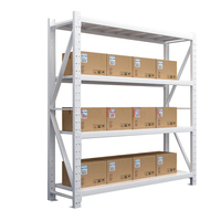 Rayonnages Empilables Morgie en Métal, 4 Niveaux, Étagères de Rangement Robustes et sans Boulons pour Industrie, Entrepôt et Garage