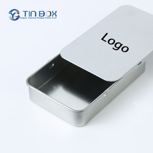 Wholesale Cr Tin 83 X 53 X 17Mm Mini Rectangular Silver/Matte Black 15G Lip Balm Candles Storage Slide Tin Box