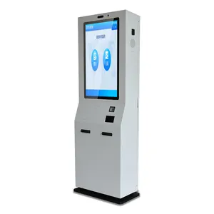 Soporte de suelo Crtly, autoservicio, pantalla táctil inalámbrica, dispensador de emisión de billetes, quiosco de gestión de colas, quiosco de pago automático para exteriores