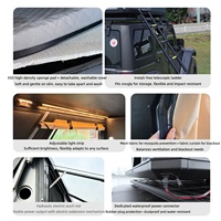 Tente de toit de voiture automatique/manuelle avec accès au toit ouvrant, coque rigide en ABS, pliable, électrique, quatre saisons, hauteur réglable, prête à l'emploi