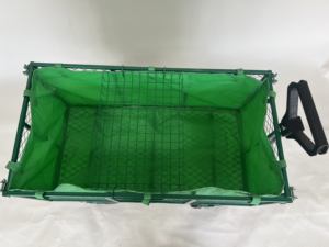 Chariot de jardin en métal en acier à poignée rotative à 180 ° Pneus de 13 pouces Capacité de 1000LBS Chariot à plate-forme à quatre roues personnalisable OEM - Product Image 6