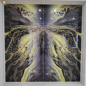 กระเบื้องหินเคลือบเงาสีทองสีดำขัดเงาของตกแต่งบ้านหรูหราผนังแผ่นเคลือบเงาขนาดใหญ่ลายครามแบบอิตาลี - Product Image 1