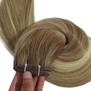 Hot Sale Remy Hair Extensions Seamless Weft Invisible 100% Human Hair Double Drawn Virgin Flat Weft Hair