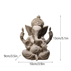 Statuetta in Resina del Dio con Testa di Elefante, Ispirazione Zen, Dipinta a Mano, Ecologica, Decorazione per la Casa, Artigianato da Scrivania - Product Image 2