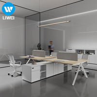 Muebles de Oficina Modernos, Mesa de Computadora para Personal con División de Espacios, Escritorio de Oficina Moderno, Modular, Multifuncional, de Madera Ecológica