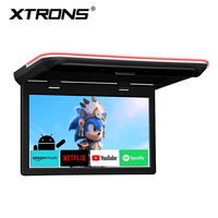Moniteur de toit de voiture Android XTRONS 15,6 pouces rabattable avec écran IPS, son supérieur, entrée AV double HD, lecture vidéo 4K