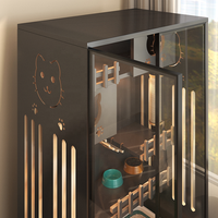 Villa pour chat en bois d'intérieur, directement de l'usine, avec lit-nid et motif animalier, cage robuste pour animaux de compagnie, maison confortable pour chat à prix compétitif