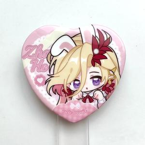 Vente en gros de badges en étain en forme de cœur, boutons personnalisés, fournisseurs de badges épingles en forme d'étoile et de cœur sur le thème de l'anime - Product Image 1