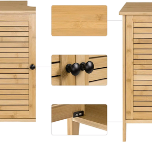 Eco Go High Quality Bamboo Washbasin Cabinet Bathroom Storage <b>Shelf</b> 3-tier <b>Under</b>-<b>sink</b> Storage Holders & Racks - Product Image 4