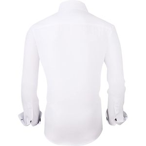 เสื้อเชิ้ตผู้ชายสั่งตัดสีขาว แขนยาว ติดกระดุม ทรงปกติ ผ้าป๊อปลินโพลีเอสเตอร์ 100% กันยับ - Product Image 2
