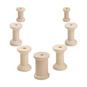 Natural Wood Spool Handmade Solid Wood <b>Retro</b> Craft Supply For DIY <b>Decorations</b> And Winding Coil - Product Image 5