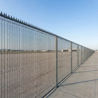 Clôture de périmètre d'aéroport anti-escalade robuste 358, panneaux de clôture en fil métallique soudé haute sécurité pour piste d'aviation, enceinte métallique durable