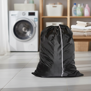 Sac à linge portable à cordon de serrage, léger, durable, en polyester, grand sac de rangement pour la maison, les voyages, le dortoir - Product Image 2