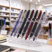 Support de présentation pour stylos en acrylique transparent, porte-stylos transparent, organisateur de papeterie de comptoir pour bureau