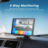 Moniteur de camion à écran tactile HD filaire de 10,1 pouces, caméra de surveillance 4 canaux, détection d'angle mort BSD, écran de voiture