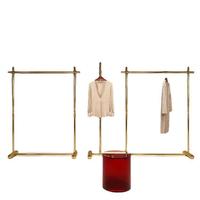 Porte-vêtements en acier inoxydable doré pour boutique de vêtements pour femmes, présentoir Nakajima, étagère à vêtements, cintre en titane