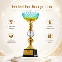 Trophée en cristal pour cadeau d'affaires ou de remise de diplôme, avec gravure laser et sculpture d'ombre, pour collection et récompense