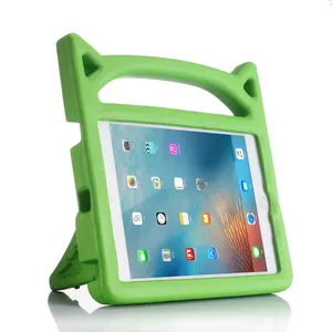 新款彩色儿童可爱卡通可折叠支架儿童防EVA坚固平板电脑手柄泡沫外壳适用于iPad mini 2 3 4 5 6 7.9