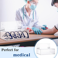 Support mural et distributeur en acrylique transparent pour lunettes de sécurité avec couvercle, boîte de rangement pour masques et fournitures de laboratoire