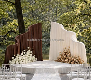 Décor de mariage en métal doré blanc, forme en S, découpe transparente, pour arrière-plan de <span class=keywords><strong>portique</strong></span> - Product Image 2