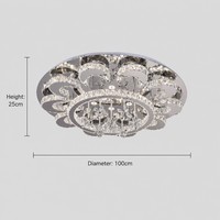 Lustre moderne en forme de fleur, lampe de plafond en cristal LED pour la décoration de la maison, éclairage de plafond avec télécommande et variateur d'intensité