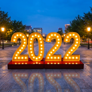 Custom LED Digital <b>Light</b> Bulb Glowing Letters <b>Sign</b> 3D LED Stainless Steel Illuminated LOGO Channel Bar Park Hotel Wedding - Product Image 1