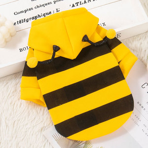 Autumn Winter Fleece Lined Dog <b>Clothes</b> Wearable Bee Hoodie with Leash Hole Pet Apparel for Small Dogs & <b>Cats</b> Wholesale Availa - Product Image 4
