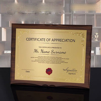 Placa de Cristal y Vidrio Plateada en Oro y Plata Personalizada, Ecológica, Pulida y Grabada, Certificado con Diseño Personalizado, Premios