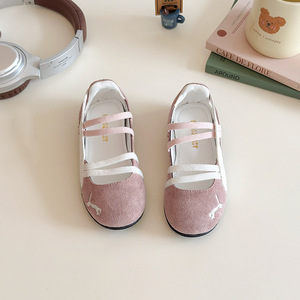 Детские туфли для девочек в корейском стиле, осень 2026, с верхом из искусственной кожи, мягкой подошвой, на резинке, без застежек, модные и трендовые - Product Image 2