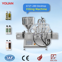 Machine de remplissage, de bouchage et d'étiquetage automatique YL-DL, contrôle PLC, haute précision pour les cosmétiques, les huiles essentielles, le miel, le jus, le shampoing