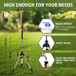 Système de brumisation sur trépied, hauteur réglable 45,7 pouces, kit d'atomisation pour refroidissement extérieur de patio - Product Image 1