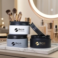 Pot de conditionnement cosmétique en plastique PET noir mat à paroi épaisse vide de 3 oz avec bouchon à vis pour les soins capillaires