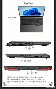 Nuevo Portátil de 16 Pulgadas Intel Core I7 I9 13ª Generación DDR5 32GB RAM 1TB SSD <span class=keywords><strong>RTX</strong></span> <span class=keywords><strong>3060</strong></span> 144Hz Teclado en Inglés Portátil para Juegos Enchufe UK/US - Product Image 4