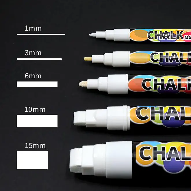 सबसे अच्छा बेच 20 रंग ठीक टिप व्यामार्जनीय तरल चाक कलम तरल चाक मार्कर के लिए एलईडी लेखन बोर्ड