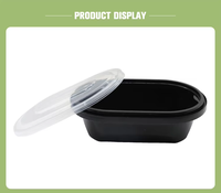 Contenants alimentaires et pour boissons jetables pliables personnalisables en PP avec 2 à 4 compartiments, couvercles transparents, boîte d'emballage à emporter