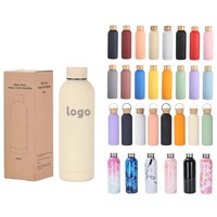 Bouteille d'eau thermos personnalisée logo bouteille d'eau en caoutchouc souple et mat isolée à la lavande en métal fiole thermos en acier inoxydable