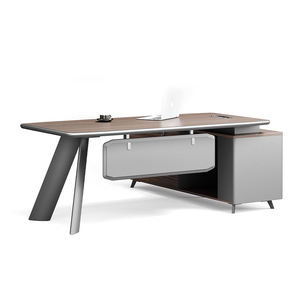 Juego de escritorio y silla de oficina ejecutiva de diseño moderno Mdf al por mayor de fábrica, mesa de oficina de lujo para Director jefe, Gerente Ceo - Product Image 6