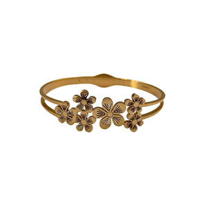 Bracelet tendance en acier inoxydable 316L plaqué or PVD, design floral, bijoux pour femmes - Product Image 2