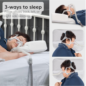 Almohada CPAP para Dormir de Lado, de Fibra de Bambú Suave, Espuma Viscoelástica, Ortopédica, con Contorno, Antironquidos, Prevención Nasal - Product Image 4