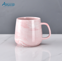 Tasse à café avec logo personnalisé, en céramique rose nordique, en marbre, pour cadeau de mariage, vente en gros