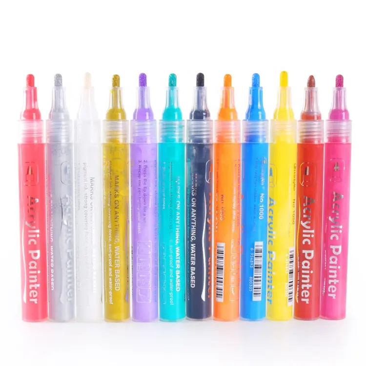Cheap 12/24/36 pack Paint Permanent Marker Pens Water based Acrylic Paint Marker Eco-friendly Kids DIY Craft Paint Marker Pen